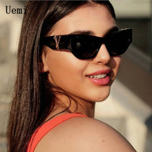 Load image into Gallery viewer, Cat Eye Sunglasses Women Retro  Designer Brand Black Sun Glasses With V UV400 Eyewear Shades