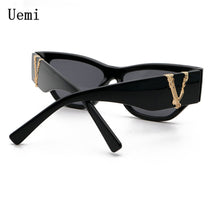 Load image into Gallery viewer, Cat Eye Sunglasses Women Retro  Designer Brand Black Sun Glasses With V UV400 Eyewear Shades