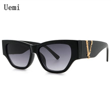 Load image into Gallery viewer, Cat Eye Sunglasses Women Retro  Designer Brand Black Sun Glasses With V UV400 Eyewear Shades