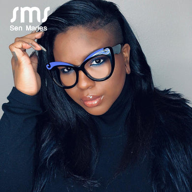 Cat Eye Women Glasses Frame Clear Lens Eyewear Female Optical Eyeglasses Frame Men Anti-Blu-Ray Goggle Eyeglasses