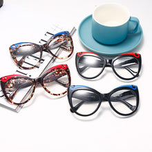 Carica l&#39;immagine nel visualizzatore di Gallery, Occhiali da vista da donna Cat Eye Occhiali da vista con lenti trasparenti Occhiali da vista da donna Occhiali da vista da uomo Anti-Blu-Ray