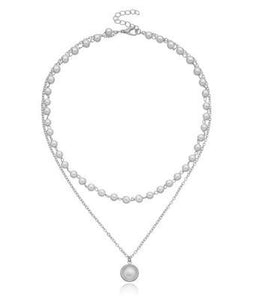 Chain Pearl Necklace For Women Baroque Pearl Metal Charm Pendants Necklaces Choker Bead Chain Jewelry Gifts