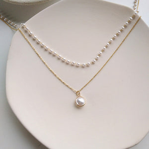 Chain Pearl Necklace For Women Baroque Pearl Metal Charm Pendants Necklaces Choker Bead Chain Jewelry Gifts