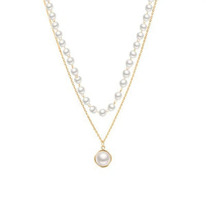 Chain Pearl Necklace For Women Baroque Pearl Metal Charm Pendants Necklaces Choker Bead Chain Jewelry Gifts