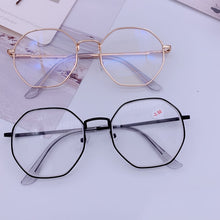 Load image into Gallery viewer, Charm Retro Metal Frame Clear Lens Glasses Octagon Polygon Oversized Eyeglasses Women Nerd Geek Eyewear Eyeglasses