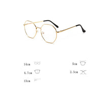 Load image into Gallery viewer, Charm Retro Metal Frame Clear Lens Glasses Octagon Polygon Oversized Eyeglasses Women Nerd Geek Eyewear Eyeglasses