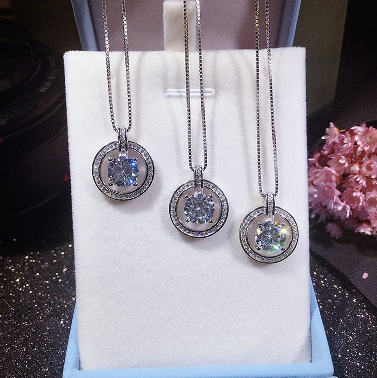 Fashion Classic micro temperament chain necklace Crystals from Swarovski female hanging Woman Wedding jewelry