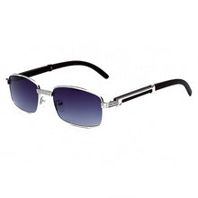 Carica l&#39;immagine nel visualizzatore di Gallery, Clear Small Rectangle Sunglasses Men  Women Metal Square Wood Glasses Frame Eyewear UV400 Gafas De Sol Mujer