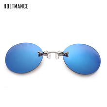 Load image into Gallery viewer, Clip On Nose Sunglasses Men Vintage Mini Round Sun Glasses Hacker Empire Matrix Rimless Sunglasses UV400