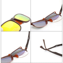 Carica l&#39;immagine nel visualizzatore di Gallery, Clip on Polarized Sunglasses Women Men Semirim Square magnet Clips Sun Glasses Can Customize Myopia Presbyopia Lens N5