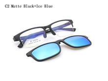 Carica l&#39;immagine nel visualizzatore di Gallery, Clip on Polarized Sunglasses Women Men Semirim Square magnet Clips Sun Glasses Can Customize Myopia Presbyopia Lens N5