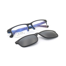 Carica l&#39;immagine nel visualizzatore di Gallery, Clip on Polarized Sunglasses Women Men Semirim Square magnet Clips Sun Glasses Can Customize Myopia Presbyopia Lens N5