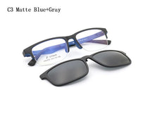 Carica l&#39;immagine nel visualizzatore di Gallery, Clip on Polarized Sunglasses Women Men Semirim Square magnet Clips Sun Glasses Can Customize Myopia Presbyopia Lens N5
