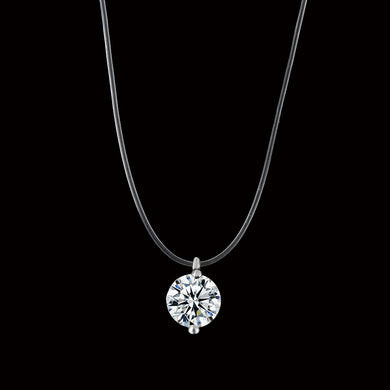 Fashion Color Silver Dazzling Clear And Invisible Zircon Necklace Simple Fishing Line Pendant Necklace Jewelry x89