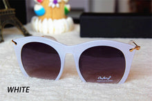 Load image into Gallery viewer, Colored Half Frame Cat Eye Sunglasses Women 2023 Brand Style Metal Frame Eyeglasses Trend UV400 Oculos De Sol Gafas