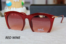 Load image into Gallery viewer, Colored Half Frame Cat Eye Sunglasses Women 2023 Brand Style Metal Frame Eyeglasses Trend UV400 Oculos De Sol Gafas
