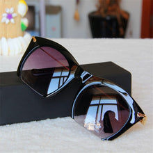 Load image into Gallery viewer, Colored Half Frame Cat Eye Sunglasses Women 2023 Brand Style Metal Frame Eyeglasses Trend UV400 Oculos De Sol Gafas