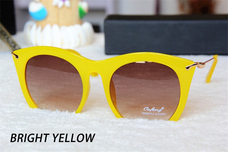 Colored Half Frame Cat Eye Sunglasses Women 2023 Brand Style Metal Frame Eyeglasses Trend UV400 Oculos De Sol Gafas