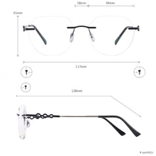 Load image into Gallery viewer, Colorful Memory Metal Round Men and Women Rimless Spectacles Frame For Lenses Myopia Reading Multifocal