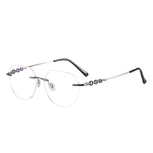 Load image into Gallery viewer, Colorful Memory Metal Round Men and Women Rimless Spectacles Frame For Lenses Myopia Reading Multifocal