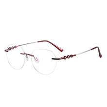 Load image into Gallery viewer, Colorful Memory Metal Round Men and Women Rimless Spectacles Frame For Lenses Myopia Reading Multifocal