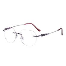 Load image into Gallery viewer, Colorful Memory Metal Round Men and Women Rimless Spectacles Frame For Lenses Myopia Reading Multifocal