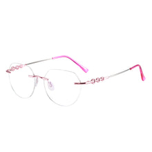 Load image into Gallery viewer, Colorful Memory Metal Round Men and Women Rimless Spectacles Frame For Lenses Myopia Reading Multifocal