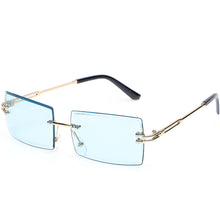 Load image into Gallery viewer, Colorful Rimless Rectangle Sunglasses Women Men Shades 2023 AlloySun Glasses UV400