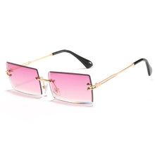 Load image into Gallery viewer, Colorful Rimless Rectangle Sunglasses Women Men Shades 2023 AlloySun Glasses UV400