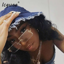 Load image into Gallery viewer, Colorful Rimless Rectangle Sunglasses Women Men Shades 2023 AlloySun Glasses UV400