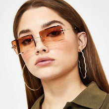 Carica l'immagine nel visualizzatore di Gallery, Occhiali da sole rettangolari senza montatura colorati alla moda da donna, da uomo, tonalità 2022 in lega, occhiali da sole UV400 