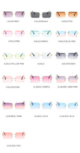 Load image into Gallery viewer, Colorful Rimless Rectangle Sunglasses Women Men Shades 2023 AlloySun Glasses UV400