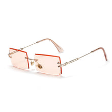 Load image into Gallery viewer, Colorful Rimless Rectangle Sunglasses Women Men Shades 2023 AlloySun Glasses UV400