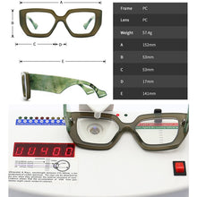 Load image into Gallery viewer, Colorful Square Women Glasses Frame Clear Anti-Blu-Ray Spring Hinge Wide Legs Eyewear Men Optical Polygon Frame