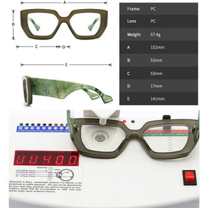 Colorful Square Women Glasses Frame Clear Anti-Blu-Ray Spring Hinge Wide Legs Eyewear Men Optical Polygon Frame