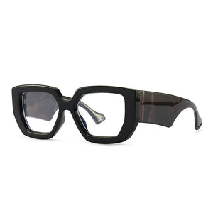 Colorful Square Women Glasses Frame Clear Anti-Blu-Ray Spring Hinge Wide Legs Eyewear Men Optical Polygon Frame