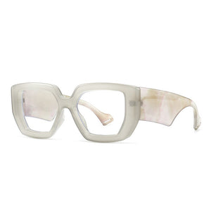 Colorful Square Women Glasses Frame Clear Anti-Blu-Ray Spring Hinge Wide Legs Eyewear Men Optical Polygon Frame