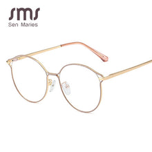 Load image into Gallery viewer, Computer Glasses Frames Women Blue Light Filter Alloy Frame Glasses Men Round Eyewear Optical Spectacle Eyeglass