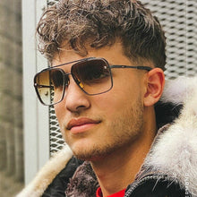 Load image into Gallery viewer, Cool Men Driving Glasses Summer Style Gradient Brown Sunglasses Square Brand Designer For Men Outside Punk Sun Glasses