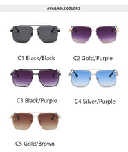 Load image into Gallery viewer, Cool Men Driving Glasses Summer Style Gradient Brown Sunglasses Square Brand Designer For Men Outside Punk Sun Glasses
