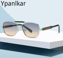 Load image into Gallery viewer, Cool Square Pilot Style Double Beam Sunglasses Men Vintage Gradient Brand Design Sun Glasses Oculos De Sol