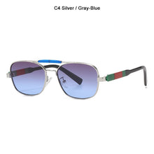 Load image into Gallery viewer, Cool Square Pilot Style Double Beam Sunglasses Men Vintage Gradient Brand Design Sun Glasses Oculos De Sol