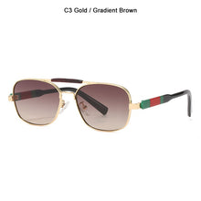 Load image into Gallery viewer, Cool Square Pilot Style Double Beam Sunglasses Men Vintage Gradient Brand Design Sun Glasses Oculos De Sol