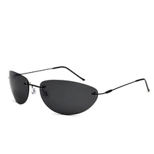 Carica l&#39;immagine nel visualizzatore di Gallery, Raffreddare The Matrix Neo Style rivetti polarizzati occhiali da sole da uomo slim senza montatura occhiali da sole di design di marca Oculos De Sol 
