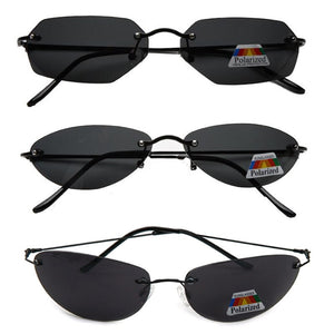 Raffreddare The Matrix Neo Style rivetti polarizzati occhiali da sole da uomo slim senza montatura occhiali da sole di design di marca Oculos De Sol 