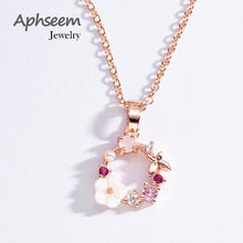 Load image into Gallery viewer, Fashion Creative Butterfly Flowers Necklace Zircon Crystal Pearl Shell Garland Pendant Necklace for Women Jewelry Accessories