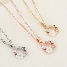 Load image into Gallery viewer, Fashion Creative Butterfly Flowers Necklace Zircon Crystal Pearl Shell Garland Pendant Necklace for Women Jewelry Accessories