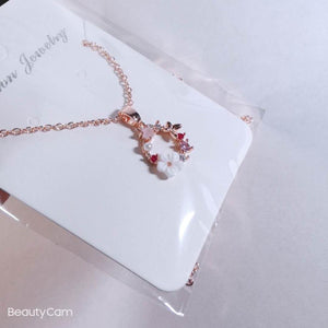 Fashion Creative Butterfly Flowers Necklace Zircon Crystal Pearl Shell Garland Pendant Necklace for Women Jewelry Accessories