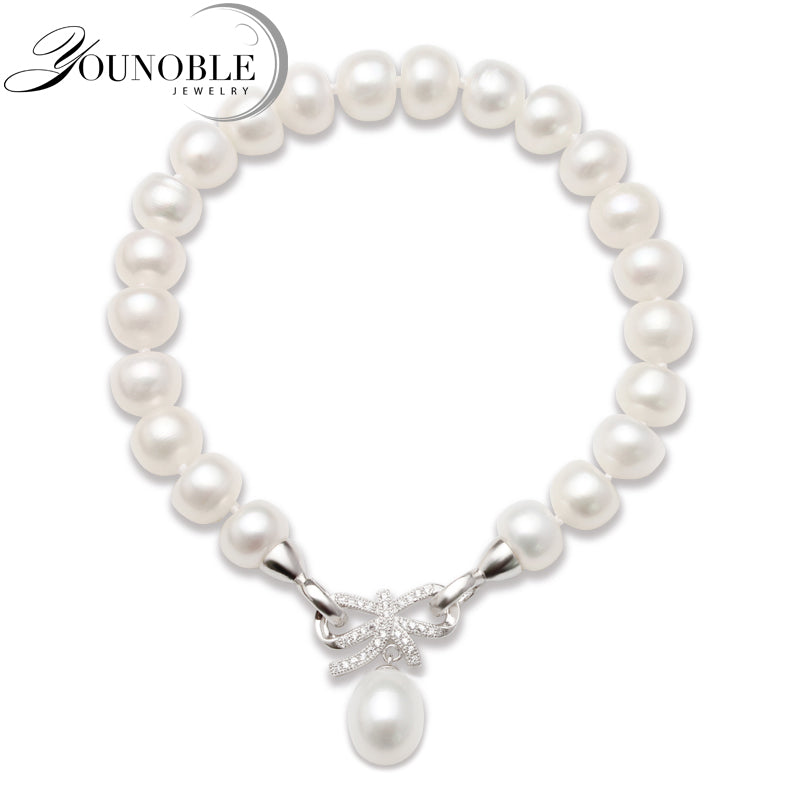 Fashion Cultured Pearl Bracelet Natural Pearl Jewelry for Women,925 Silver Jewelry Bracelet Best Gift