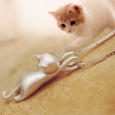 Fashion Cute Cat Necklace & Pendant For Women Gift Silver Gold Color Wholesale Trendy Animal Pet Charm Jewelry Colar de Plata